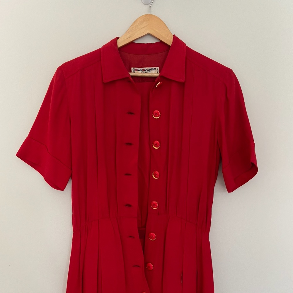 Vintage Saint Laurent Red Dress